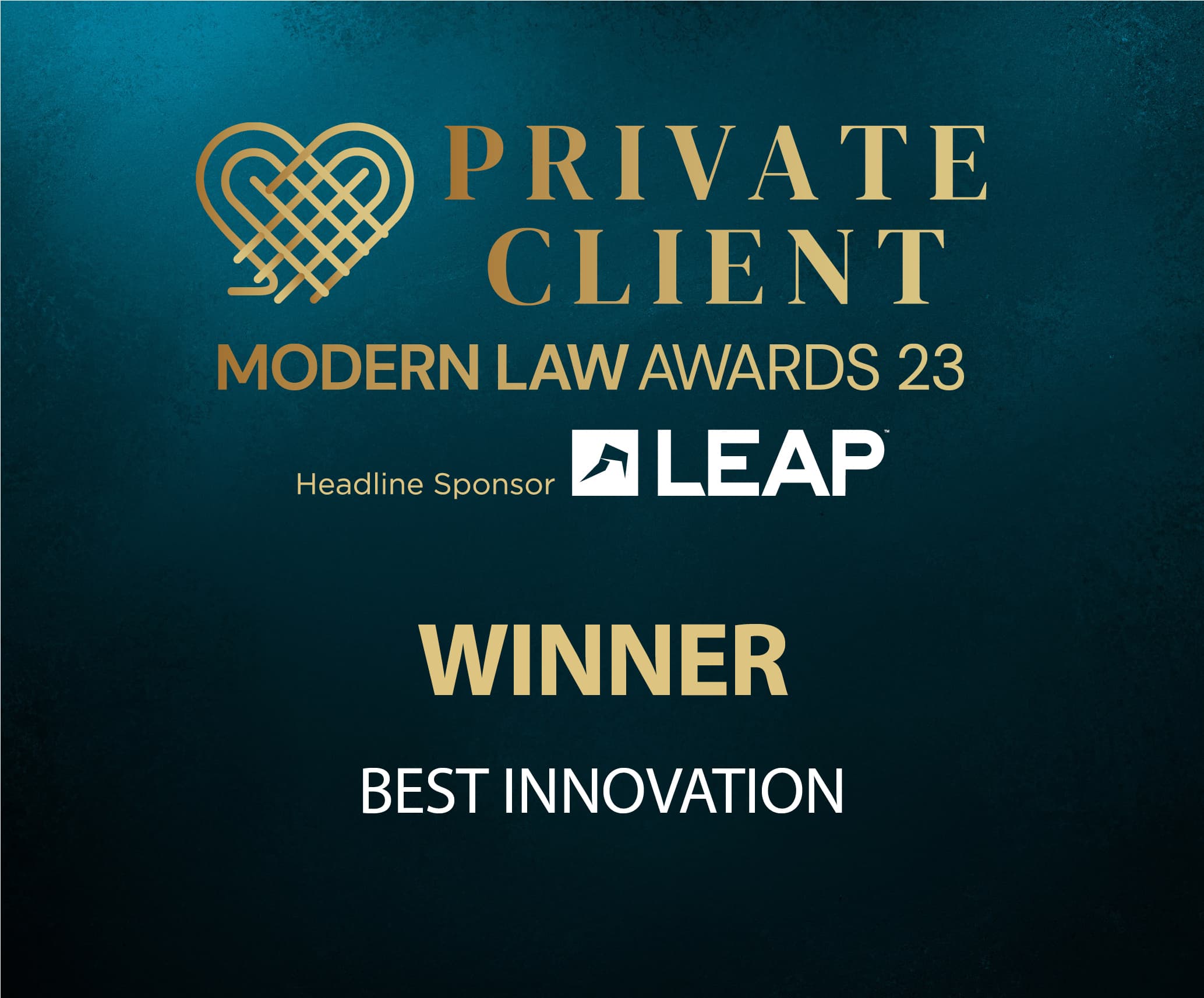 Modern Law Private Client Awards Best Innovation Winner