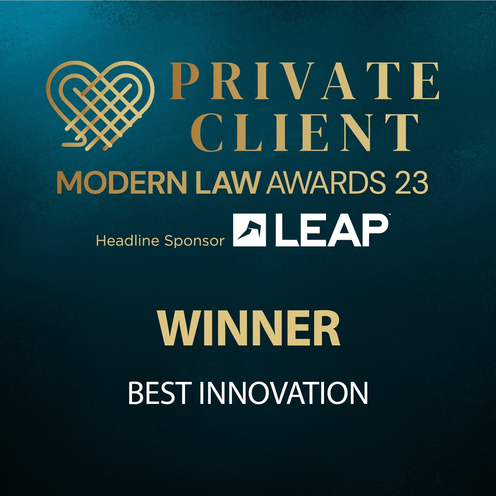 Modern Law Private Client Awards Best Innovation Winner